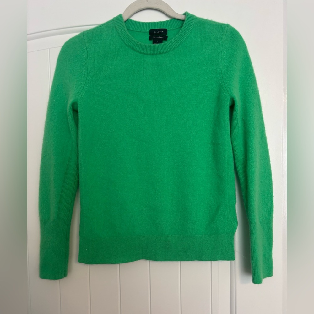 Green 100% Cashmere Halogen Sweater